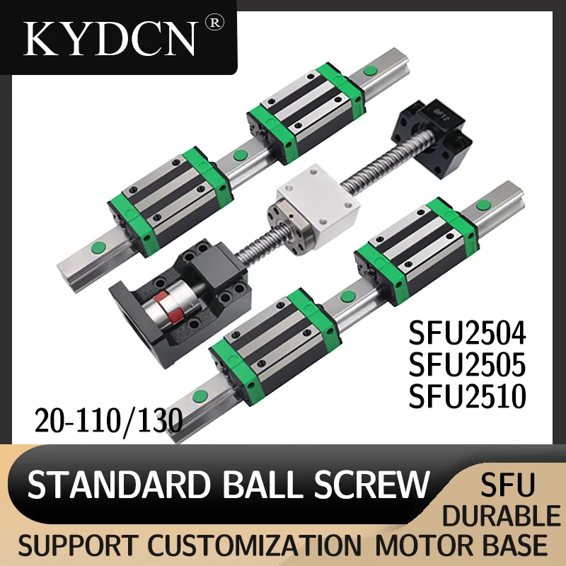 2504,2505,2510,precision ball screw, HGH linear guide with standard HGH slider 4 pieces, with a set of motor seat screw group