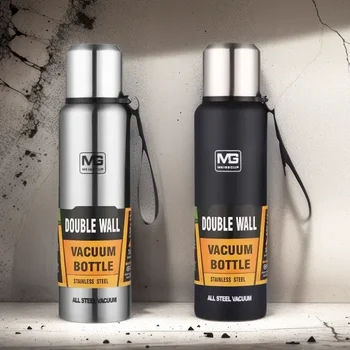 휴대용 스테인리스 스틸 보온병 대용량 진공 플라스크 절연 텀블러, 로프 보온병, 500, 700, 1000, 1500ml 