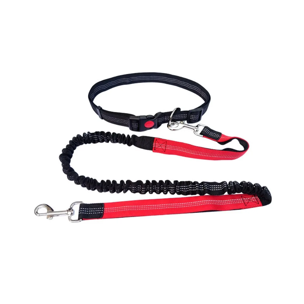 

Double Stretch Pet Walking Leash Reflective Waist Belt Hand Free Dog Leash Elastic Dog Traction Rope for Dogs Cats