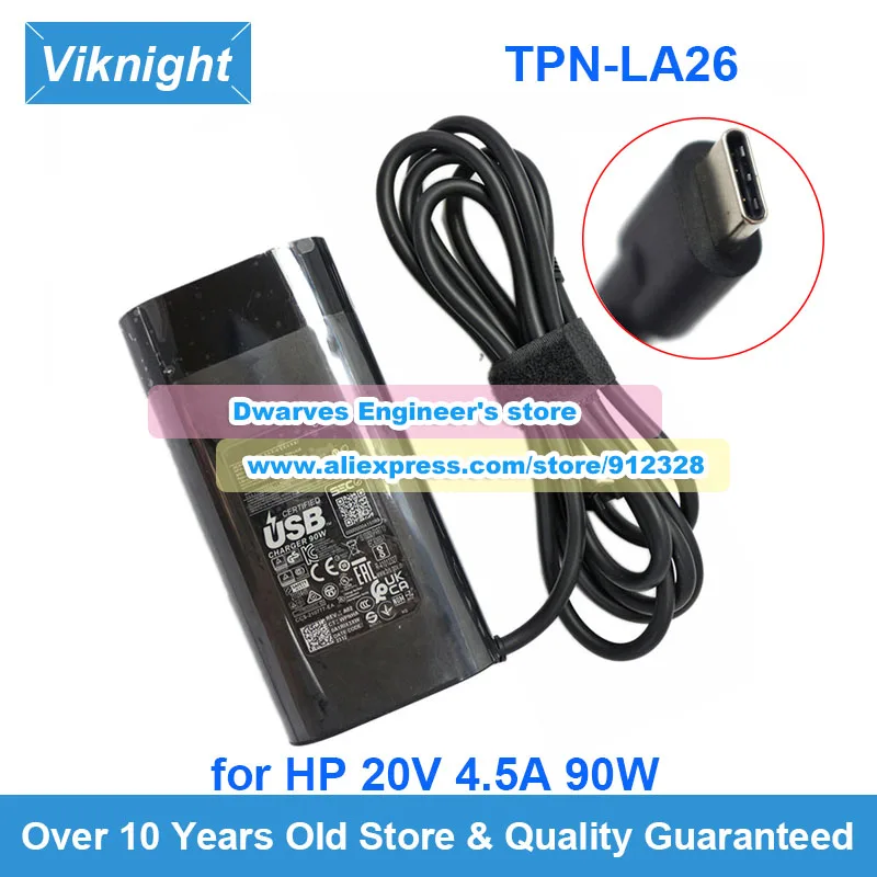 Original TPN-LA26 AC Adapter 20V 4.5A 90W Laptop Charger for HP SPECTRE X360 15 TRAVEL DOCKING STATION HSA-Q001PR ENVY 17-CR0797