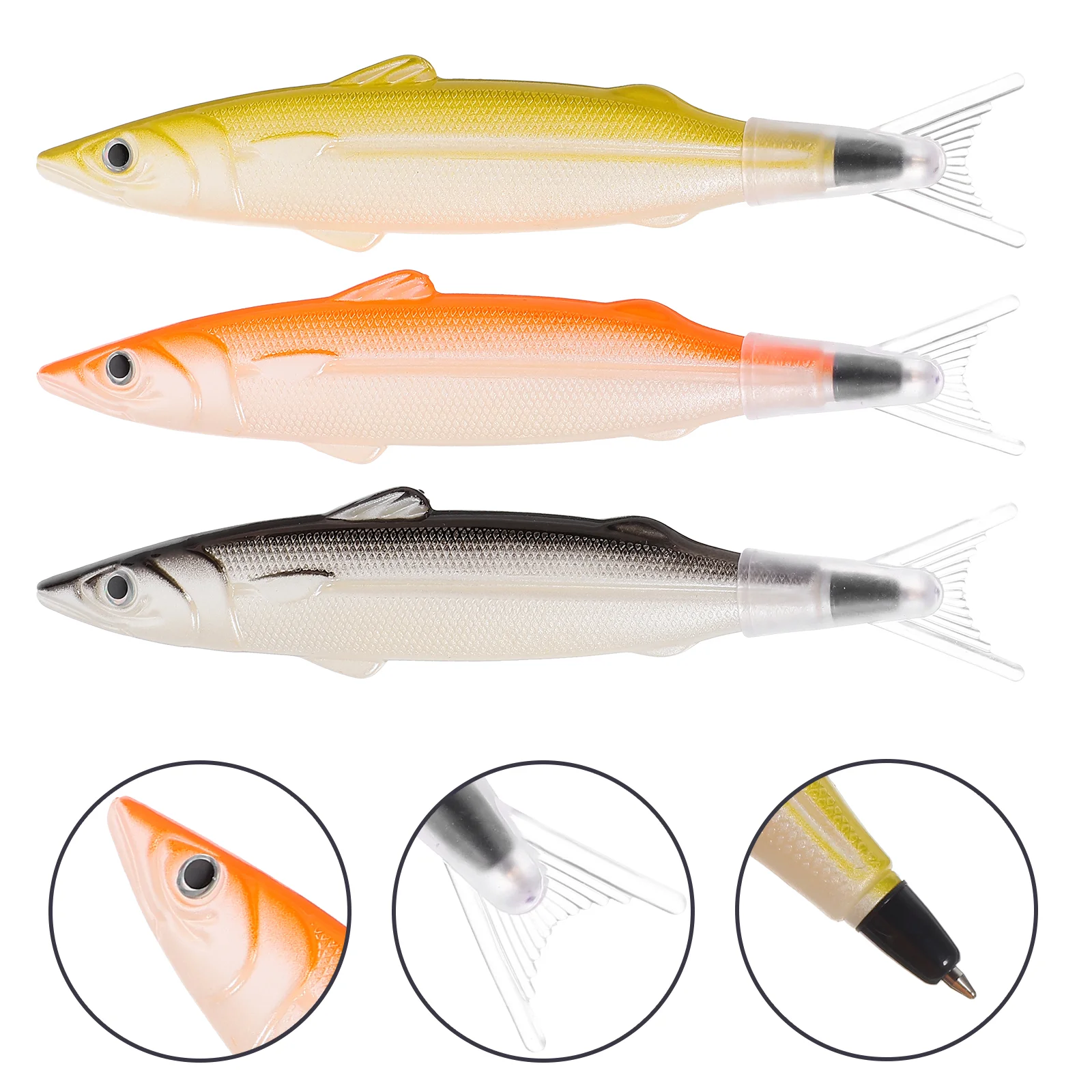 3 Pcs Creative Ballpoint Pen School Supplies Pens Fine Smooth Writing Plastic Fancy