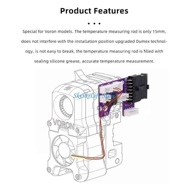 

E65E Printer Thermistor NTC100K High Temperature 3950 Nozzle Filament Hotend Terminal for Voron2.4/1.8 Printer