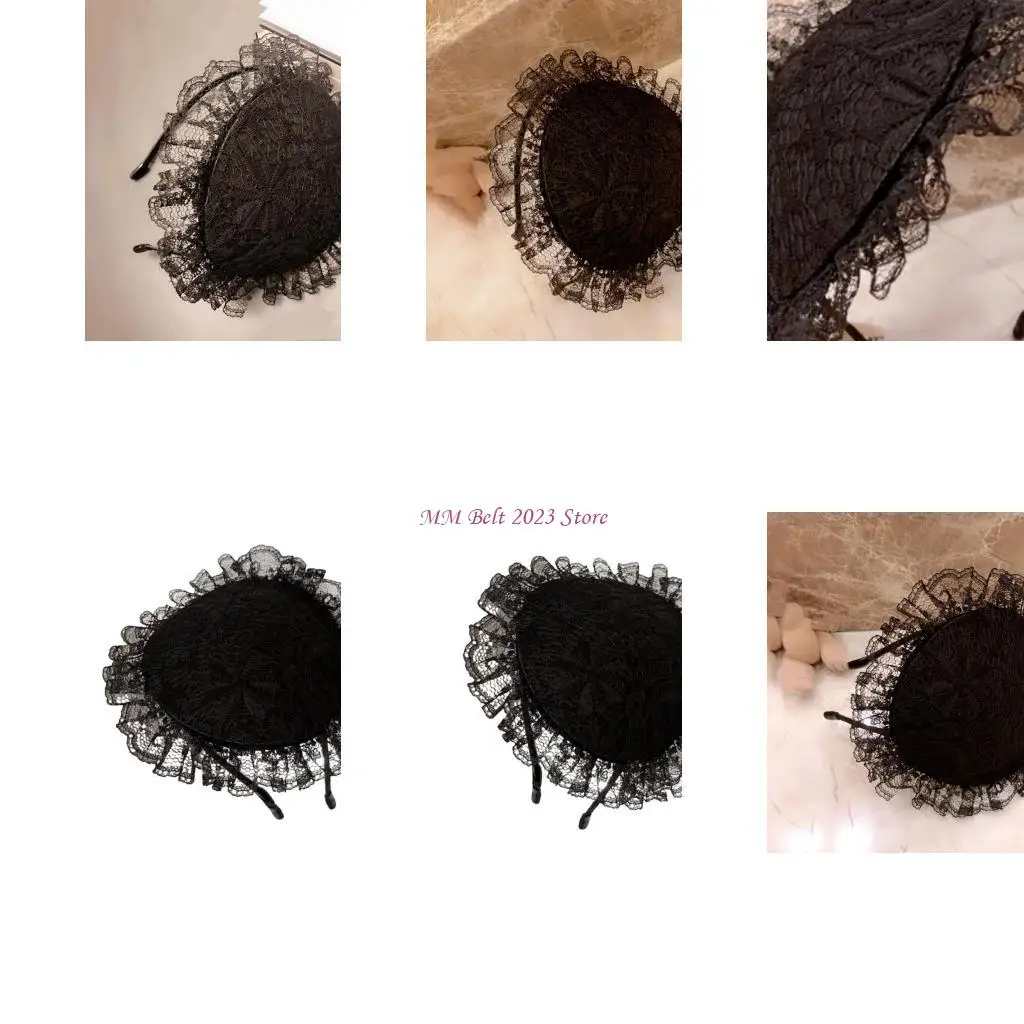 

49me Стильная женская фанатика кружевные головные уборы мягкая и удобная винтажная шляпа для вечерней одежды и празднования