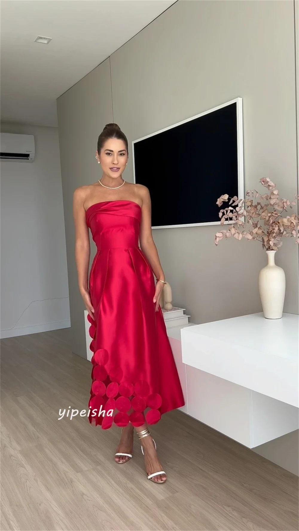 Jiayigong High Quality  Classic Modern Style Formal Evening Strapless Floor-Length A-line Appliques Dresses Classic Sexy Retro