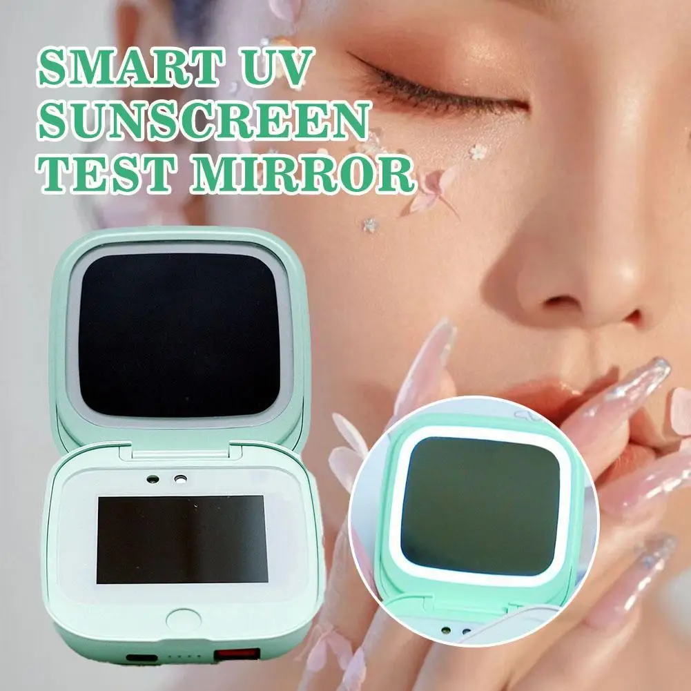 스마트 UV 선스크린 테스트 카메라 메이크업 거울, LED 휴대용 충전식 거울, 뷰티 선스크린 감지, 메이크업 제거