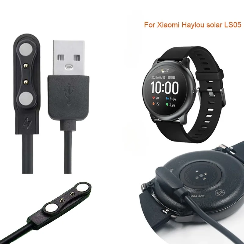 USB Charging Cable For Xiaomi Haylou RT LS05S/YAMAY SW022/MI IMILAB KW66/Haylou Sloar LS05/Ticwatch CXB01 Smart Watch Charger