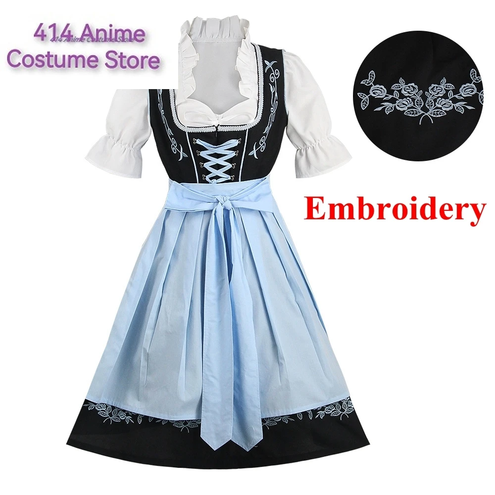 Traditional Bavarian Octoberfest German Beer Wench Heidi Costume Adult Women Maid Dress Oktoberfest Dirndl Dress With Apron