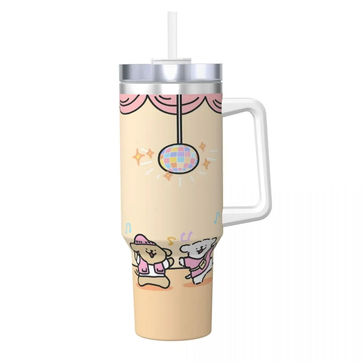 Stainless Steel Tumbler Maltese Line Dog Thermal Mug Keep Heat Hot Drinks Mugs Cup Travel Graphic Water Bottle