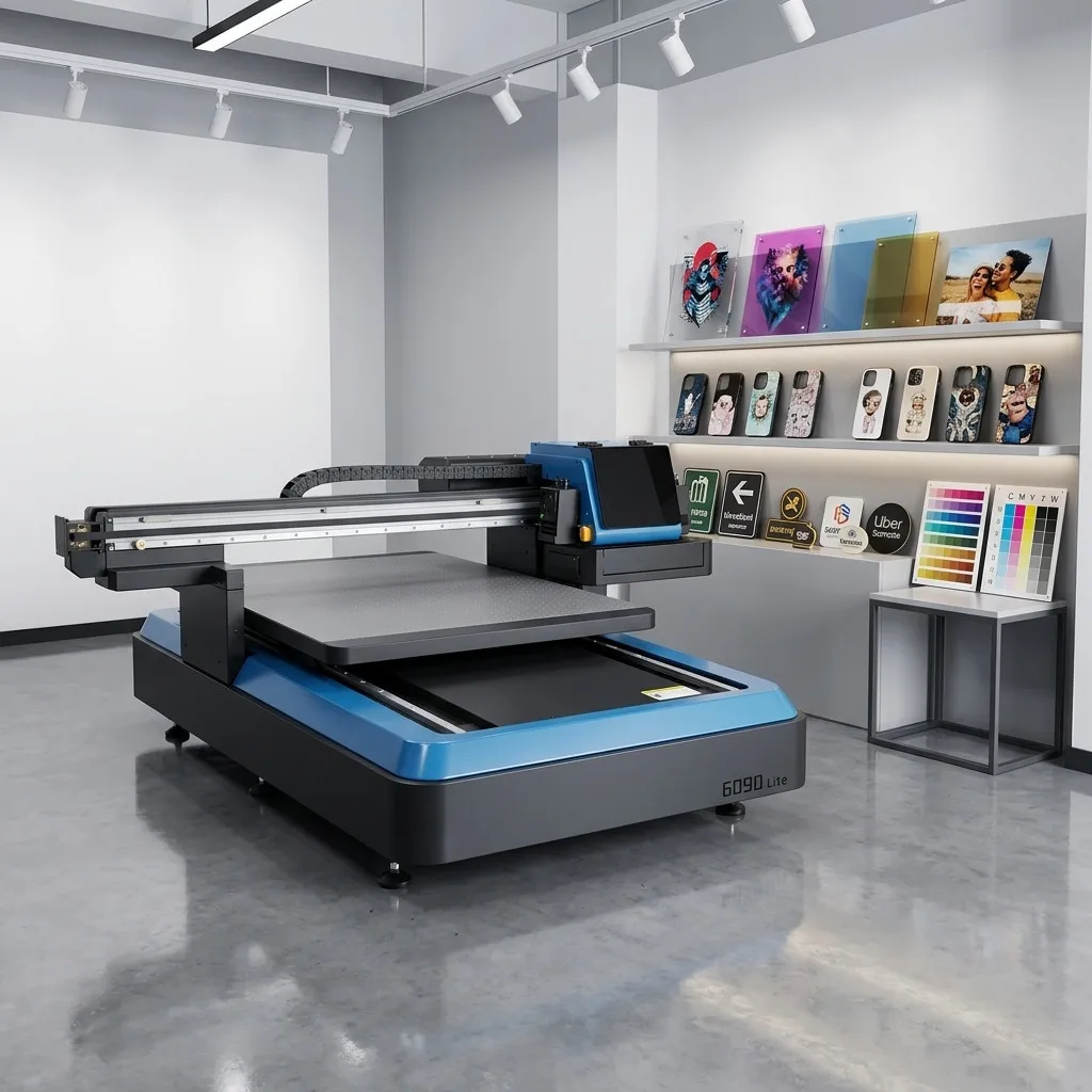 BoiRip 6090 UV DTF Flatbed Printer with Vacuum Table CCD Camera for Glass Wood Plastic Leather PVC-Semi-Automatic