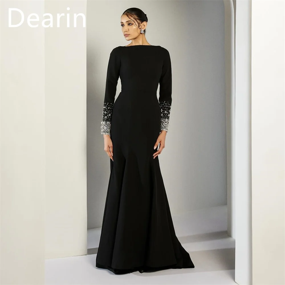 

Customized Prom Gown Dearin Jewel Trumpet Floor Length Skirts Bespoke Occasion Dresses Saudi Arabia Formal Evening Dress