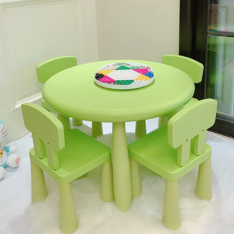 5-delige activiteit kindertafel en stoelenset, gemakkelijk schoon te maken tafelblad en 4 stoelen voor kinderen lezen kunst ambacht cadeau voor jongens meisjes