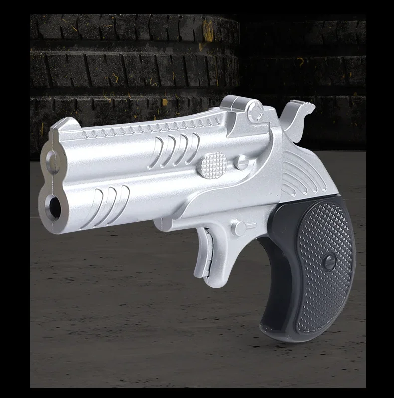 1PCS Outdoor EDC Foldable Delinger Pistol Alloy Mini Model Soft Bullet Toy Gun Tools