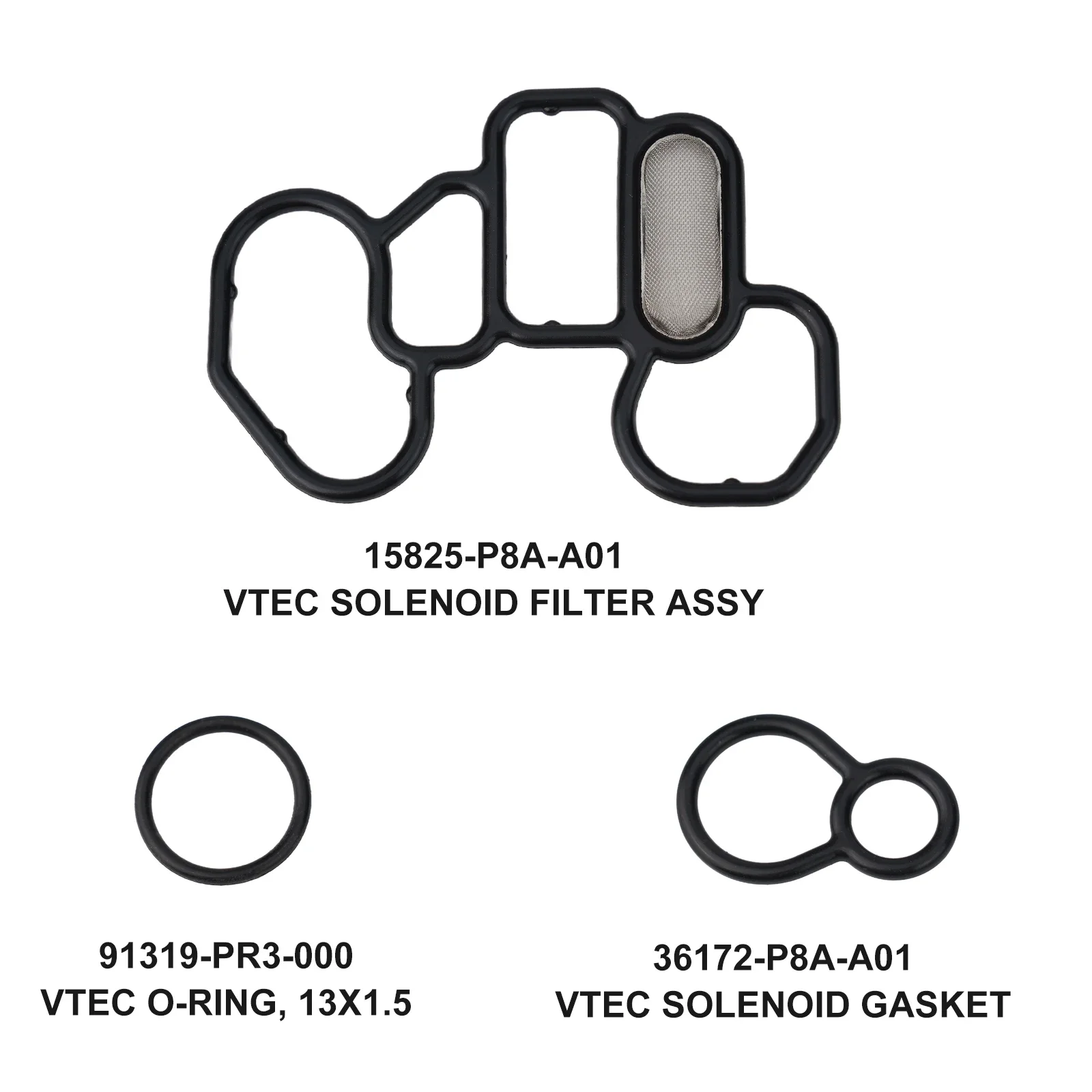 For Honda- For Accord- 15825 Car Gasket ​Spool Valve 91319-PR3-000# ABS Rubber Gasket Kits Reference OEM 15825-P8A-A01# Solenoid