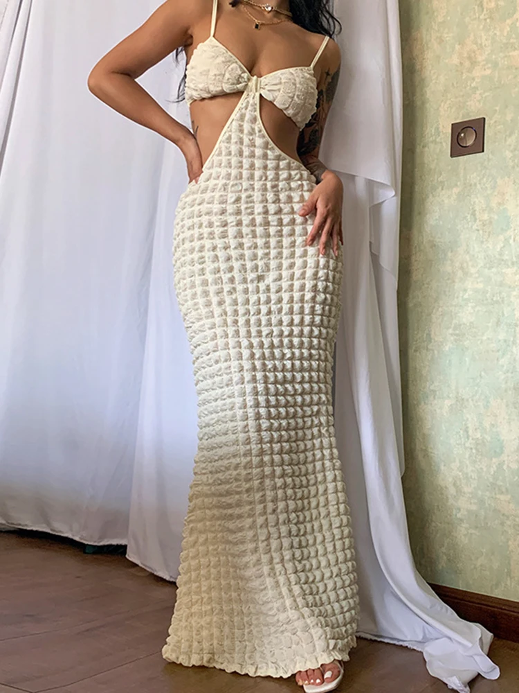 Dulzura jednolity, bez pleców w kratkę z pasem długa sukienka dla kobiet Bodycon Sexy imprezowa elegancka sukienka Maxi wieczorowa stroje urodzinowe