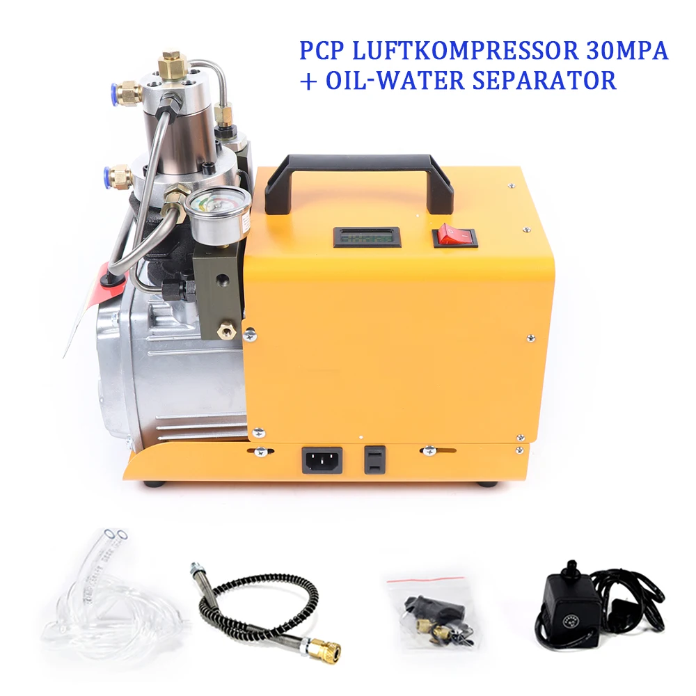 Electric High Pressure Inflatable Pump 4500psi/30Mpa Air Pump  With External Oil-Water Separator 220V 1800W