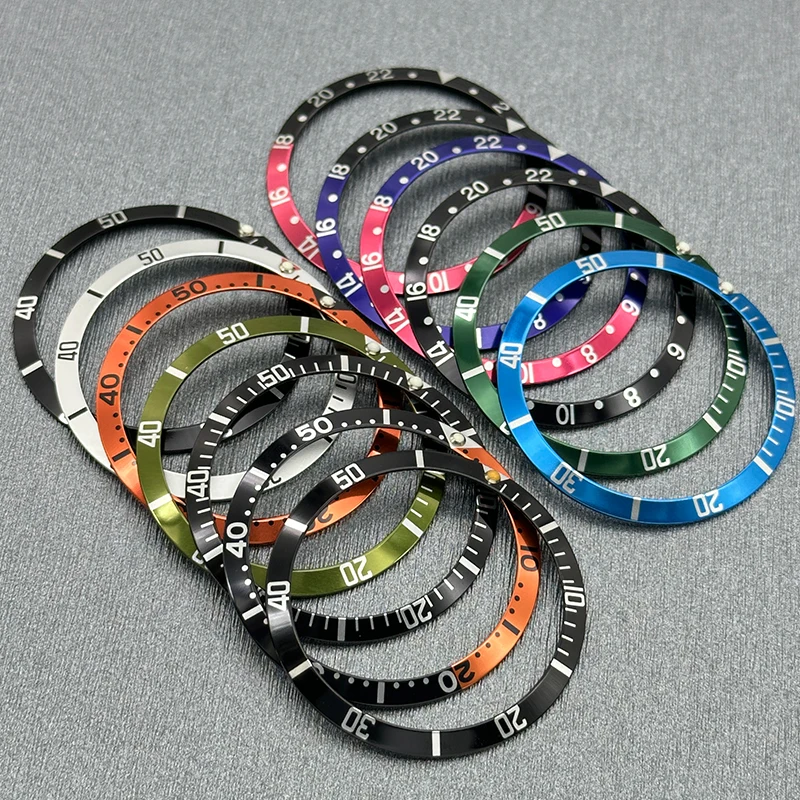 Mod 36.5mm Watch Bezel Insert Aluminium Curved Retro Watch Bezel NH35 Bezel Fits Vintage Submariner NH35 NH36 Movement Case