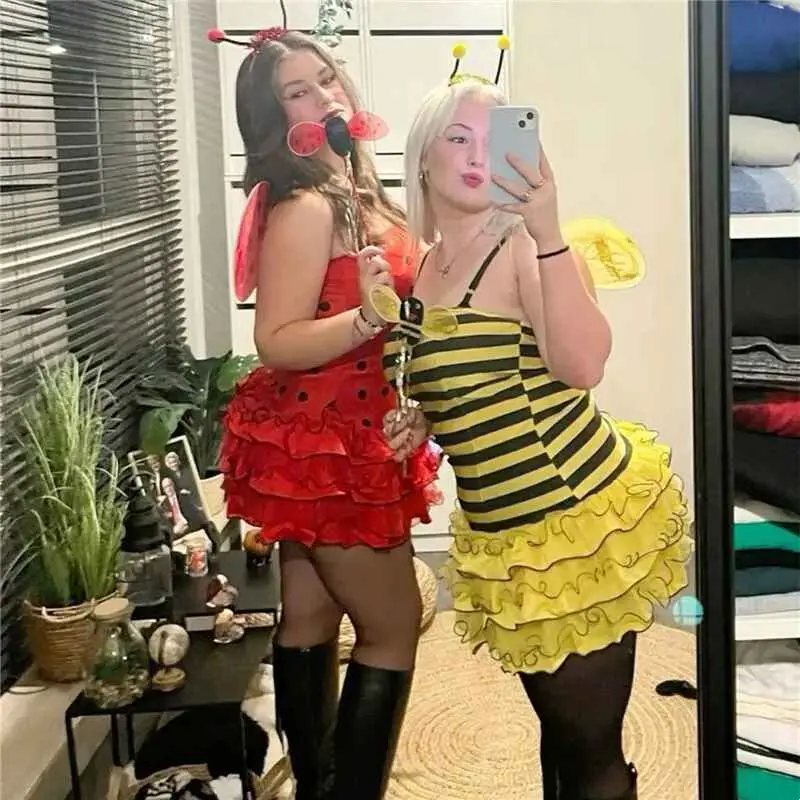 Origin Halloween Bee Costume for Women Cosplay Dress Sexy Honeybee Outfit Female Attendees Partywear Chinese Manufacturer