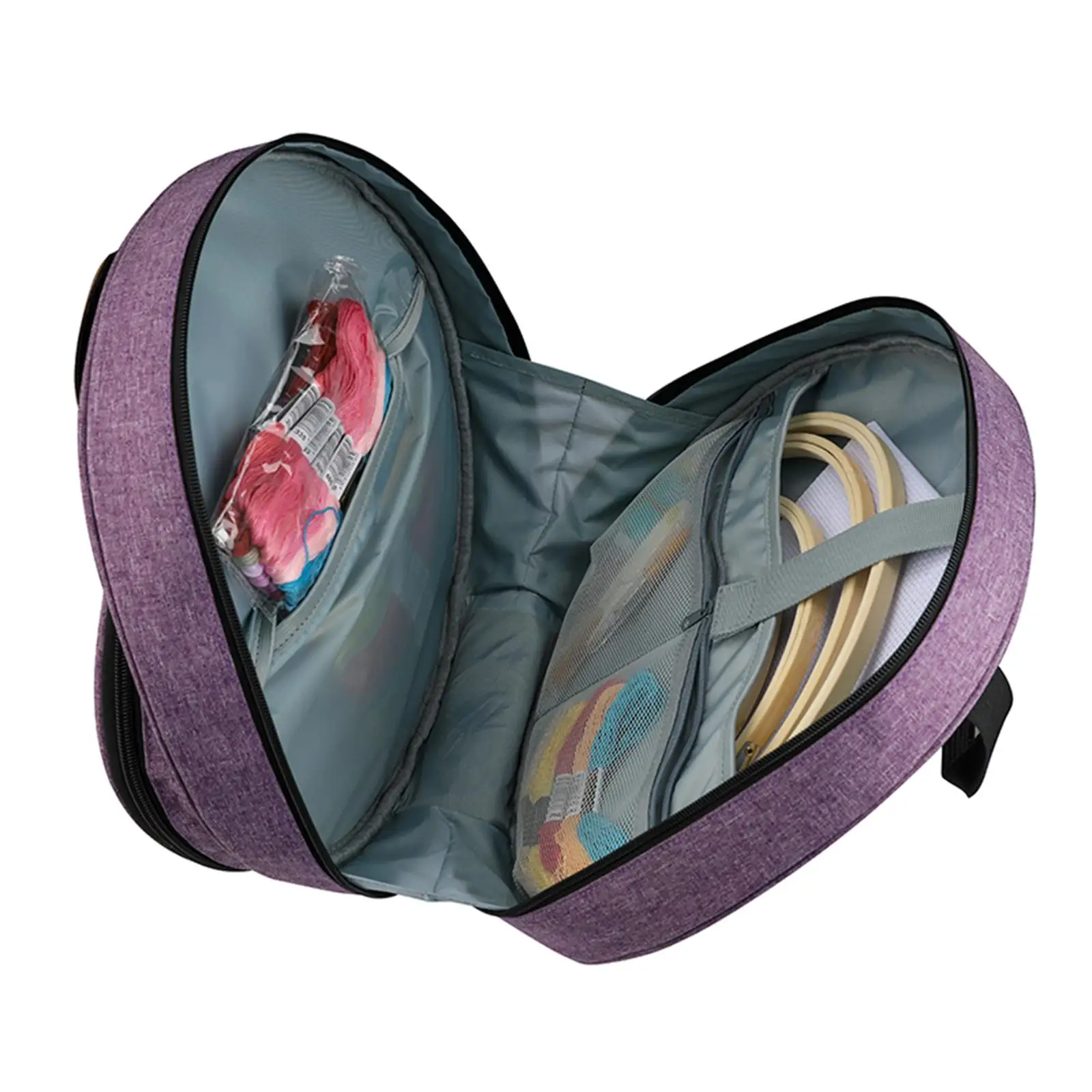 Embroidery Case Round Embroidery Project Bag Organizer Sewing Knitting Storage Nylon Material Suitable for Embroidery Be