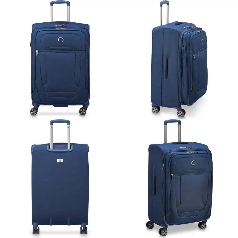 

Expandable Softside Spinner Luggage Navy Blue Medium 25 Inch, Paris Inspired Luxury Travel Bag