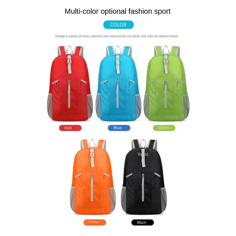 2026 New Water-Resistant Lightweight Outdoor Backpack Large Capacity Foldable Travel Daypack