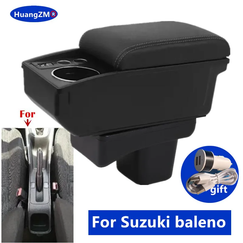 

Подлокотник для Suzuki Baleno, двухслойный центральный органайзер с подстаканником, аксессуар для тюнинга салона