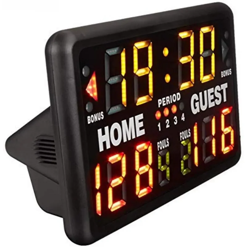 SSG SK2229R LED Electronic Sports Basketball Scoreboard Tennis Football Badminton Indoor Outdoor Display Durable Remote Black