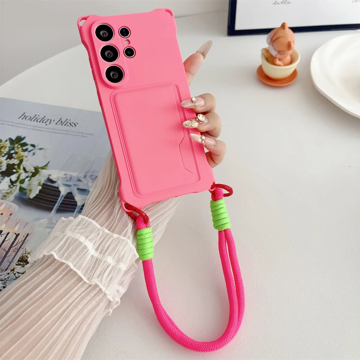 Handgelenkband Brieftasche Kartenhalter Handyhülle für Samsung Galaxy S26 S25 S24 Ultra S23 FE S22 Plus A17 A56 Silikon Schutzhülle – Detail 15