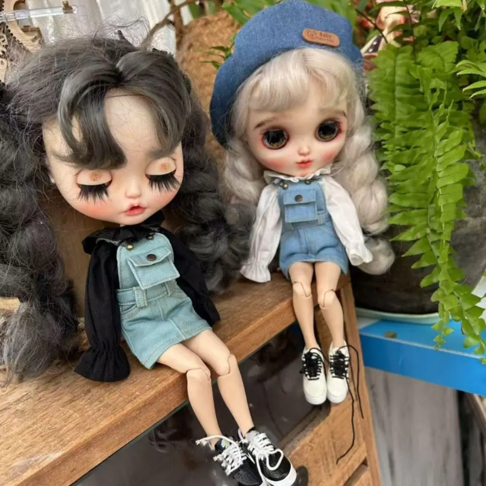 Dolls Pocket Jeans Overalls Skirt for blythe Doll Clothes For Ob22 Ob24 Doll Dress DIY Dolls Casual Wears Clothes Accessories