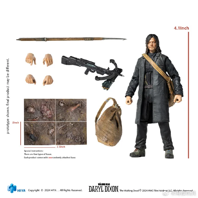 Nieuw Op Voorraad Echt Hiya 1/18 Action Figure Prachtige Mini Serie The Walking Dead Daryl Daryl Anime Verzamelen Speelgoed Jongens Gift