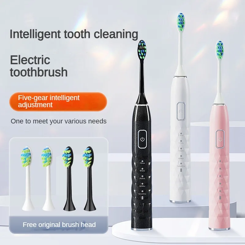 

Electric Toothbrush Wireless Charger Sonic IPX7 Adult Smart Teeth Brushing Effective Whitening Soft Bristle Induction Charging