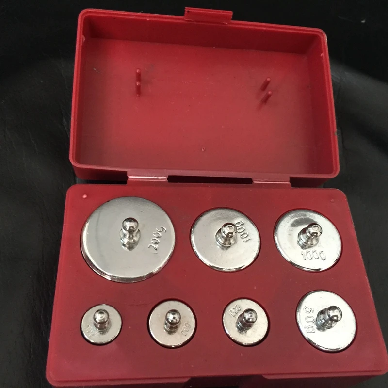 Calibration Weight Set 7PCS/Set 200g 100g 50g 20g 10g Grams Jewelry Scale Weight Box 500g High Precision Standard Calibration