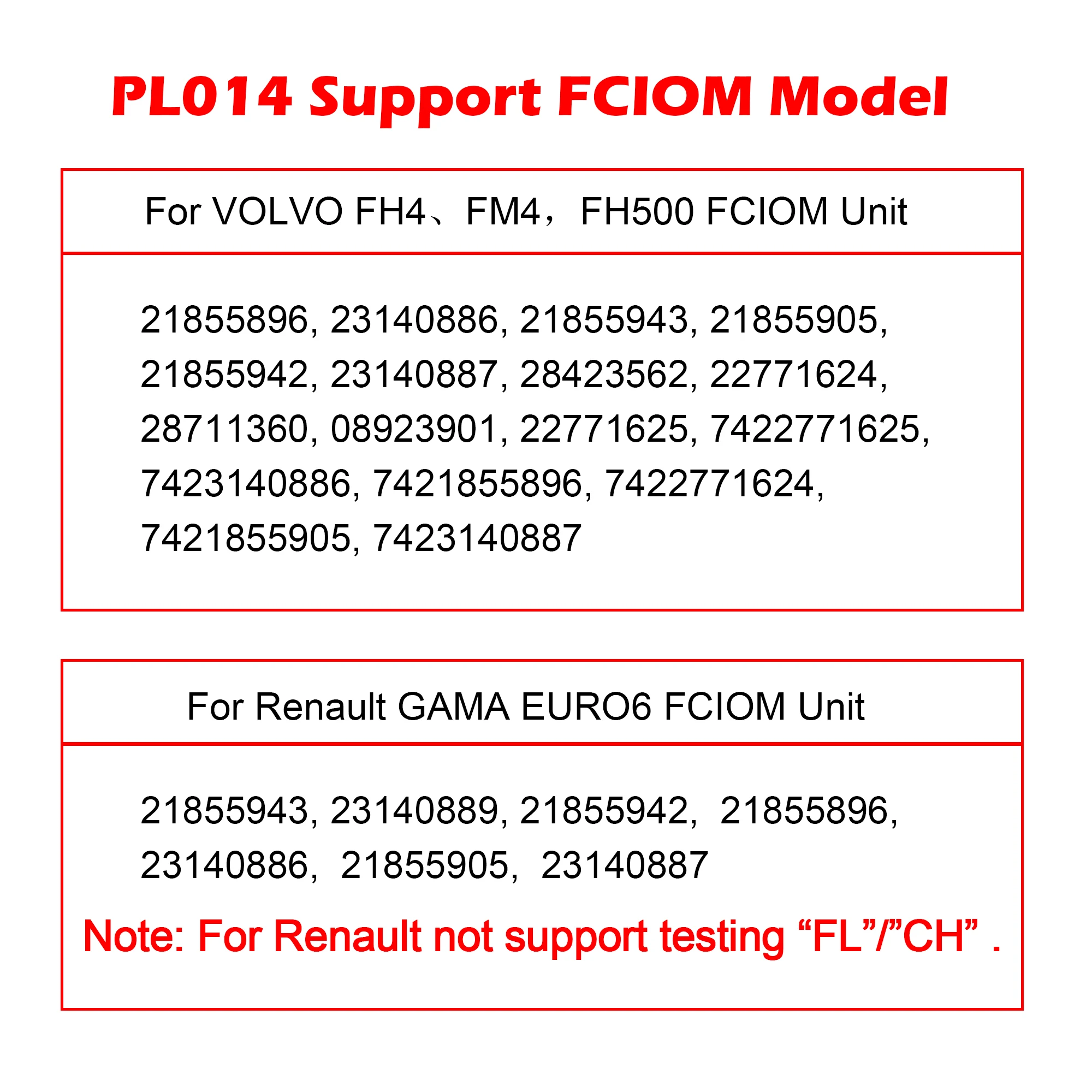 Truck FCIOM Tester For VOLVO/Renault, WOYO PL014 FCIOM Unit Truck Detector, Workshop Diagnostic Tool