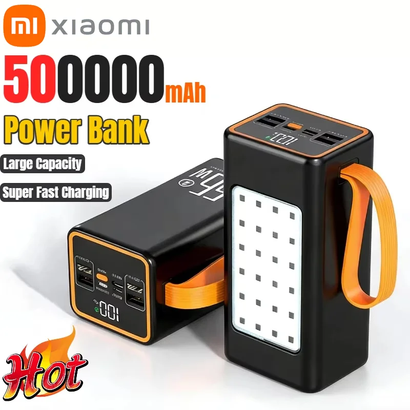 

Портативный внешний аккумулятор Xiaomi 500000 мАч большой емкости, 30000 мАч, с быстрой зарядкой USB-C для iPhone, Xiaomi, Samsung