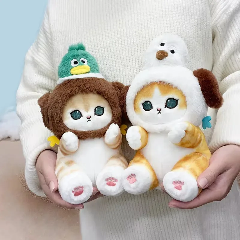 Cartoon Genuine Mofusand Animal Series Seagull Cat Green Duck Cat Flamingo Bird Blue Footed Skipjack Bird Plush Doll Ornament