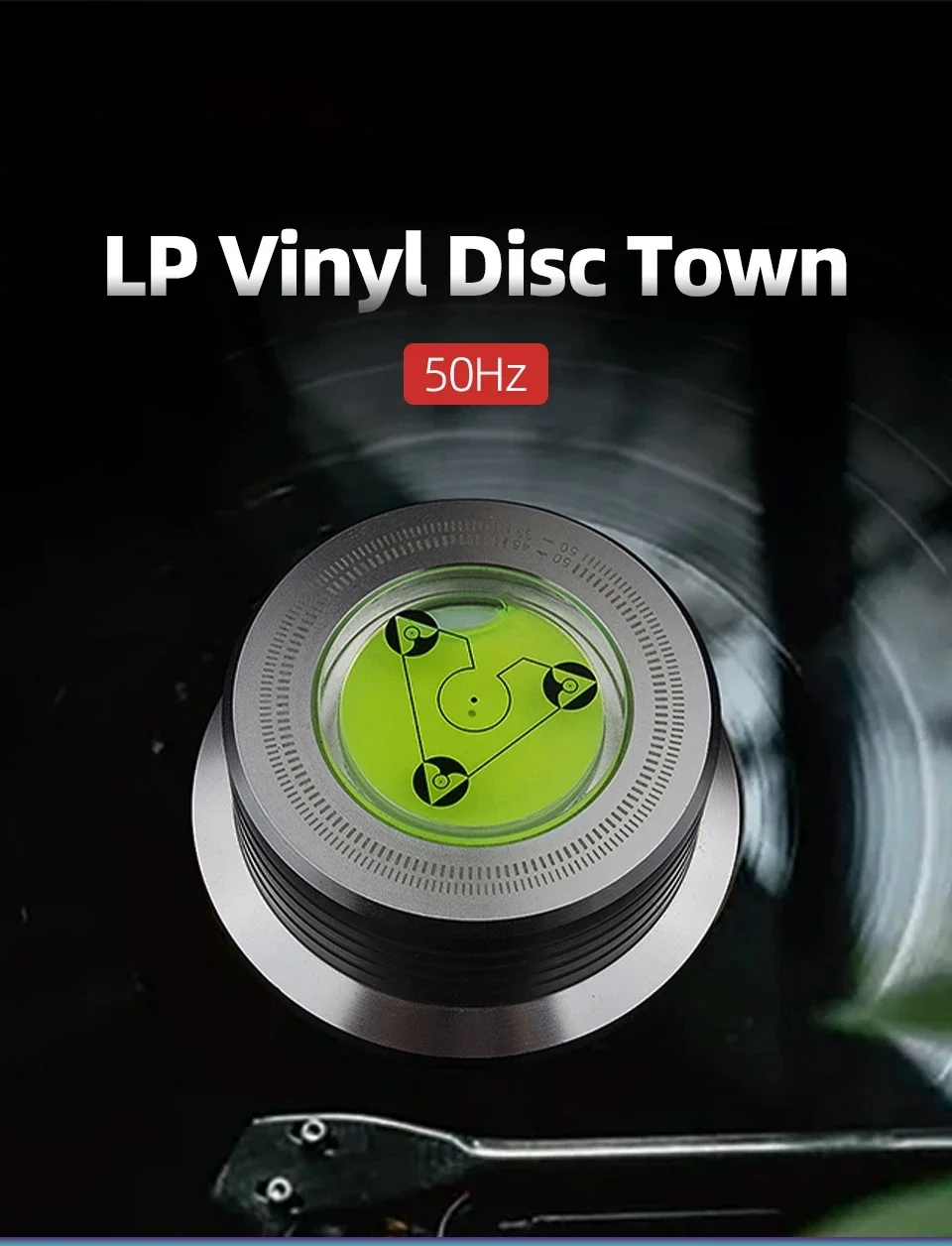 DZ-010 Aluminum Alloy LP Vinyl Record Clamp Weight with Level Gauge & Strobe Speed Check for Turntable HiFi