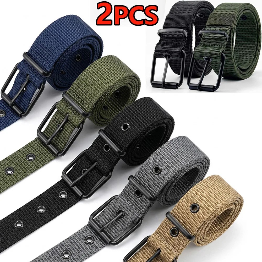 Men's Nylon Tactical Belt Pin Buckle Canvas Belt Versatile Student Youth Military Training Extended Denim Designer Belt