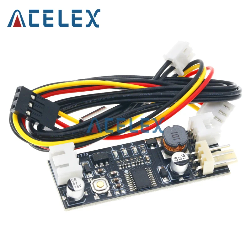 DC 12V PWM Speed Controller Fan Speed Governor 2-3 Wire Computer Temperature control Switch for PC CPU Cooler Fan Alarm