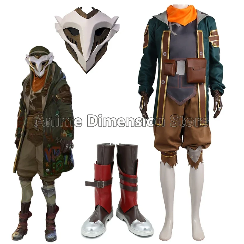 Arcane Ekko Cosplay Costume pour Homme, The Boy Who Shattered Time Game Uniform, Shoe Outfits, Halloween Carnival Imbibé