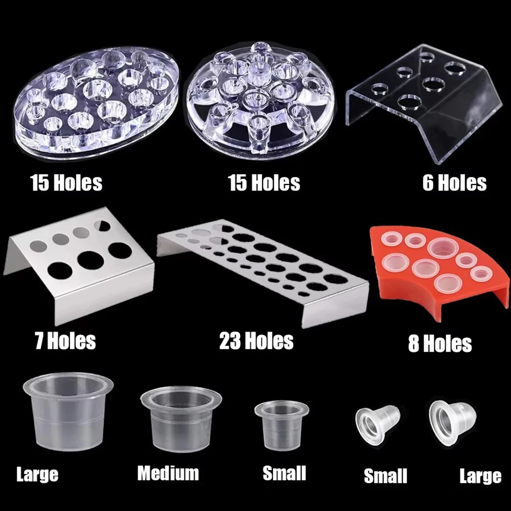 Tattoo Ink Cup Stand Holder for Permanent Makeup Microblading Pigment Tattoo Pen Storage Caps Holder Tattoo Accessories