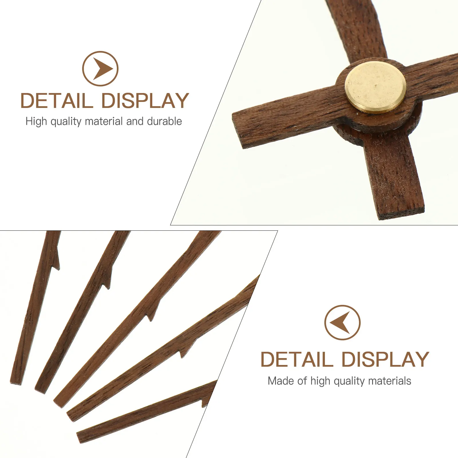 

5Sets Clock Hands Wooden Pointer Plate DIY Movement Replacement for Wall Clock Craft Decoration Supplies