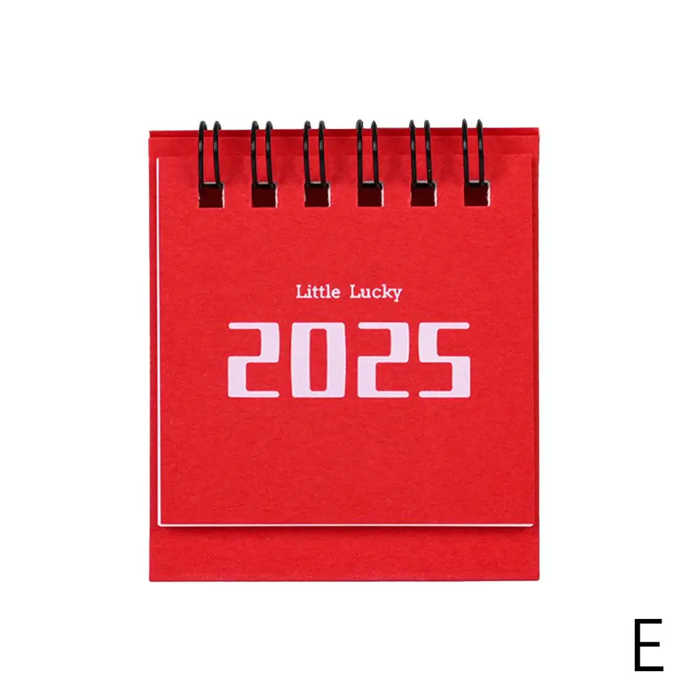 2025 English Solid Color Mini Desk Calendar Creative Memo Daily Plan Decoration Calendar Office Study Desktop Calendar R8E5