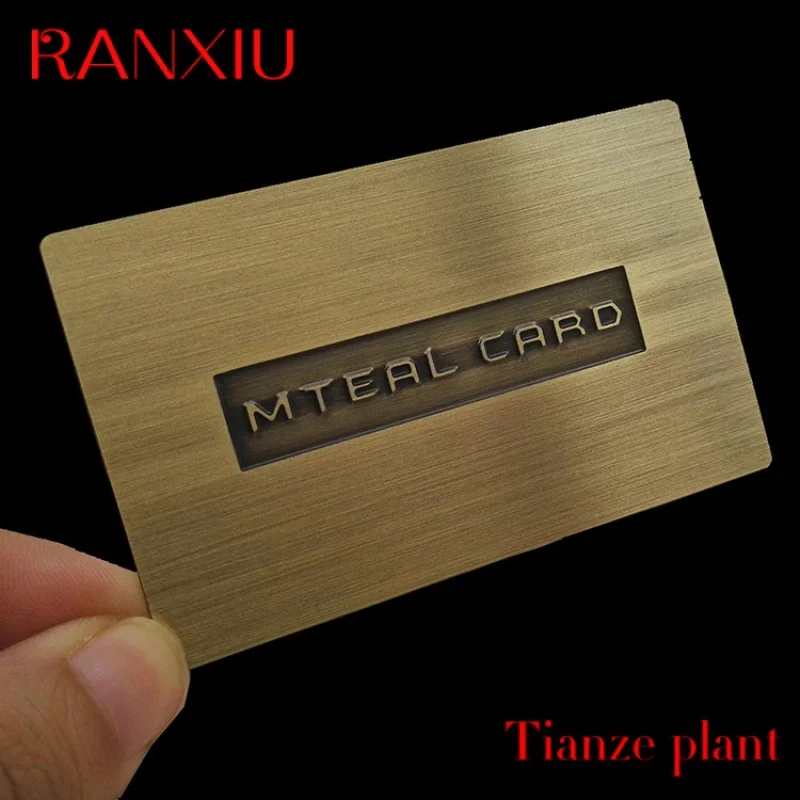 Custom RENHUI Stainls Steel Hard Copper Alloy Bronze Laserable Anodized Aluinu Aluiniu Blanks Custo etal Busins Car