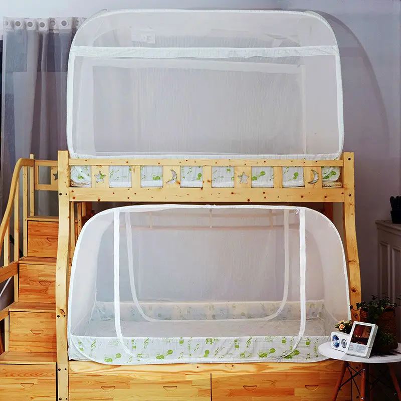 Installation-free Foldable Mosquito Net Student Dormitory Bunk Bed Mosquito Net Big Space Three-door Yurt Mosquito Net