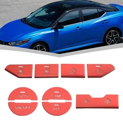 Protect and Personalize Your Central Console AC Switch with Red Aluminum Sticker Cover for Nissan For Sentra 2024