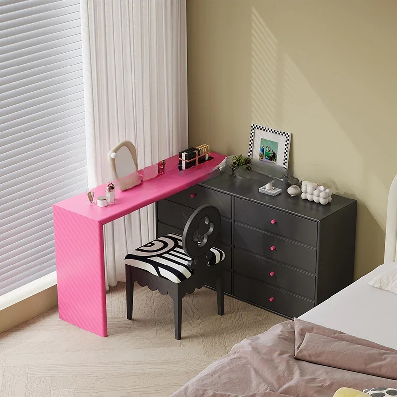 พับ Minimalist โต๊ะเครื่องแป้งห้องนอนผู้ใหญ่เก้าอี้สีขาว Dresser จัดเก็บ Nordic Penteadeira เฟอร์นิเจอร์ห้องนอน