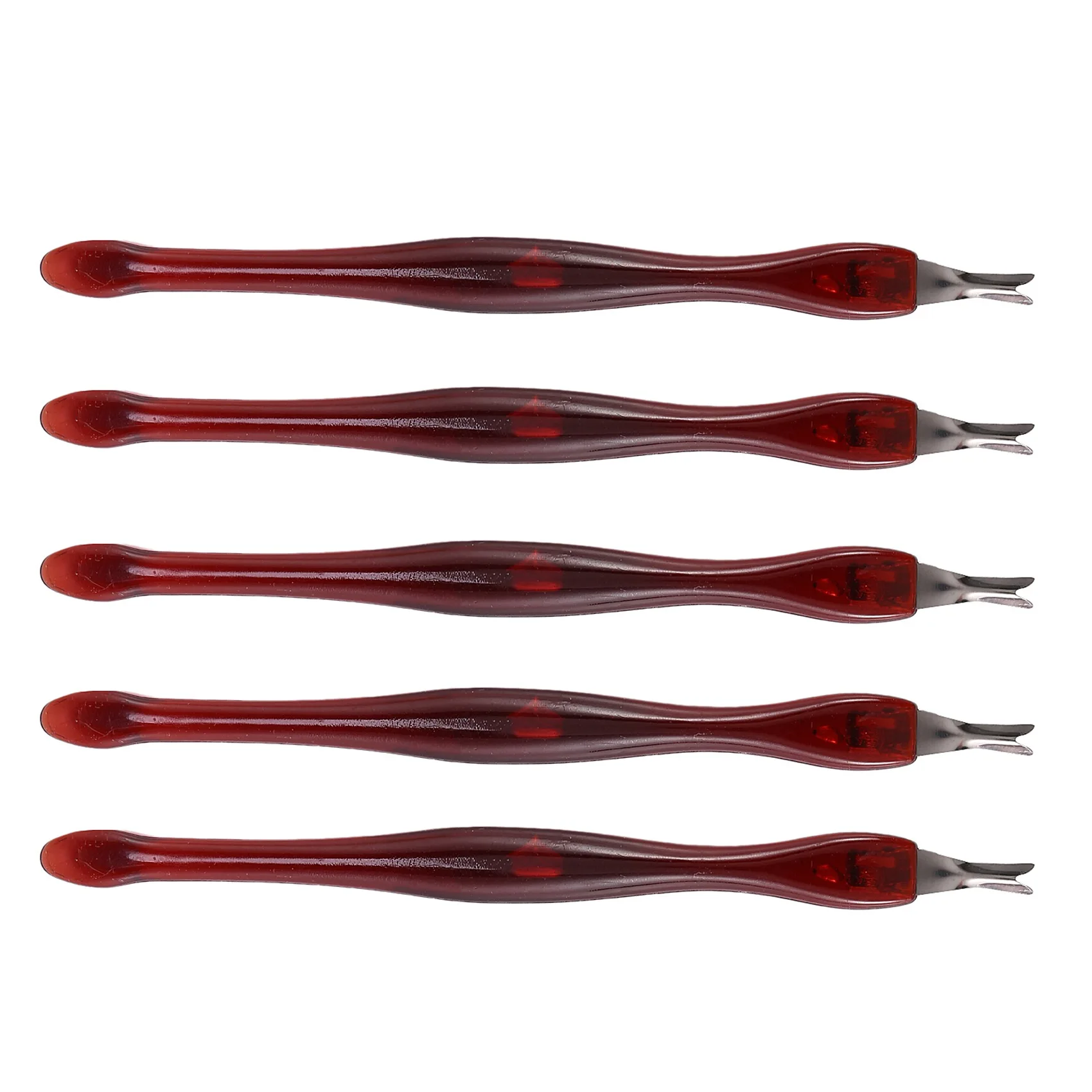 -Settembre 5 pezzi pelle morta forchetta trimmer peeling coltello rimozione cuticola strumento per nail art donna manicure strumento per unghie strumento per trucco