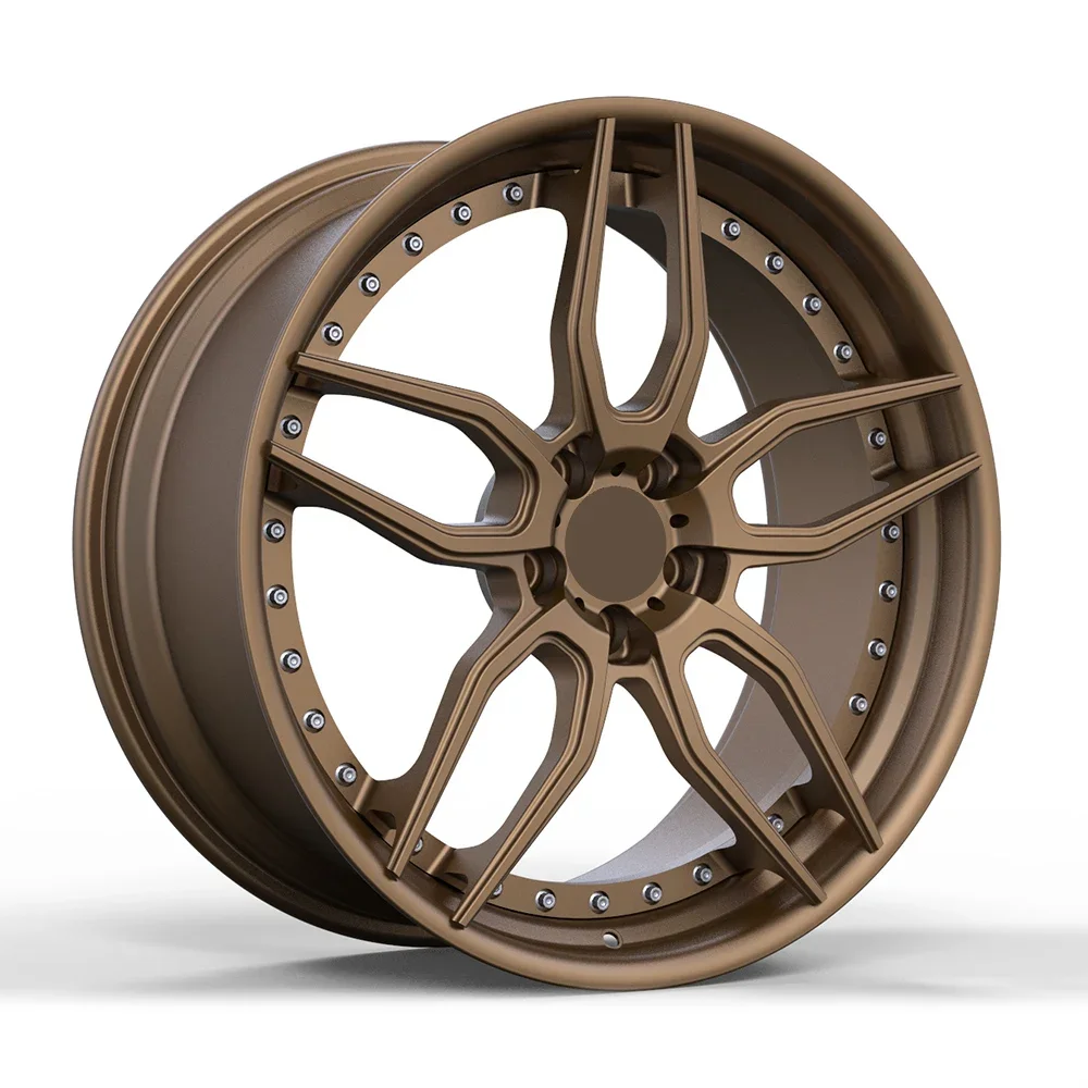 Custom Two-Piece Black Finish 5*120 Forged Alloy Wheels for Passenger Cars 18-24 Inch CB67.1 New Condition