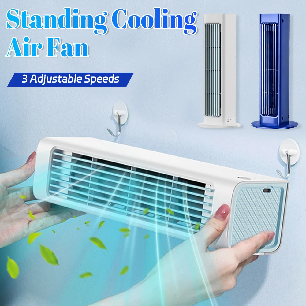 Desktop Air Fan with 3 Adjustable Speeds Quiet Desk Fan Low Noise Quiet Desktop Tower Fans for RV Bedroom Kitchen Office Garage