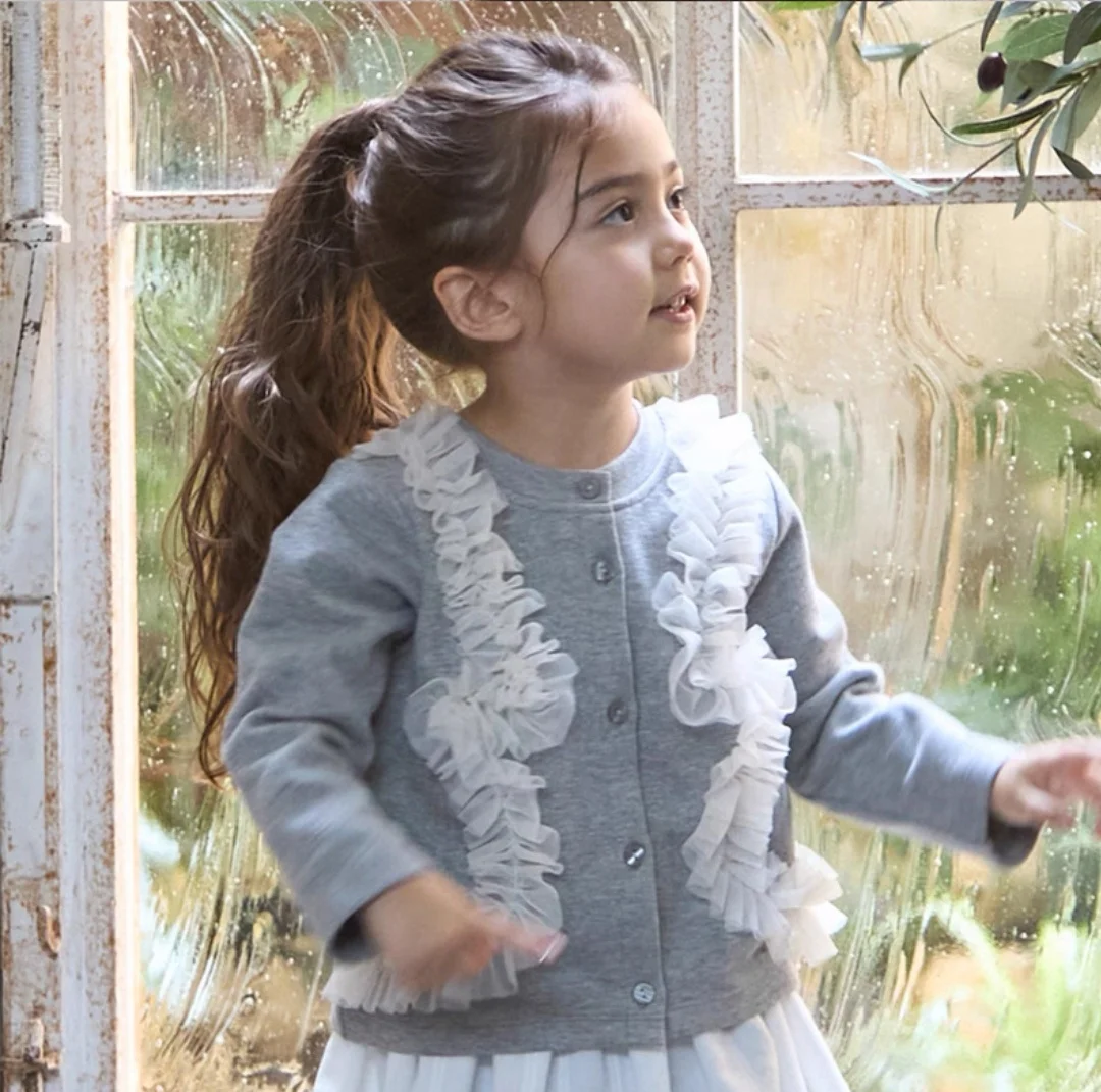 2025 Autumn and Spring New Item for Girls Long Sleeved Lace Sweet and Cute Jacket Kids Comfortable Outwear Clothes