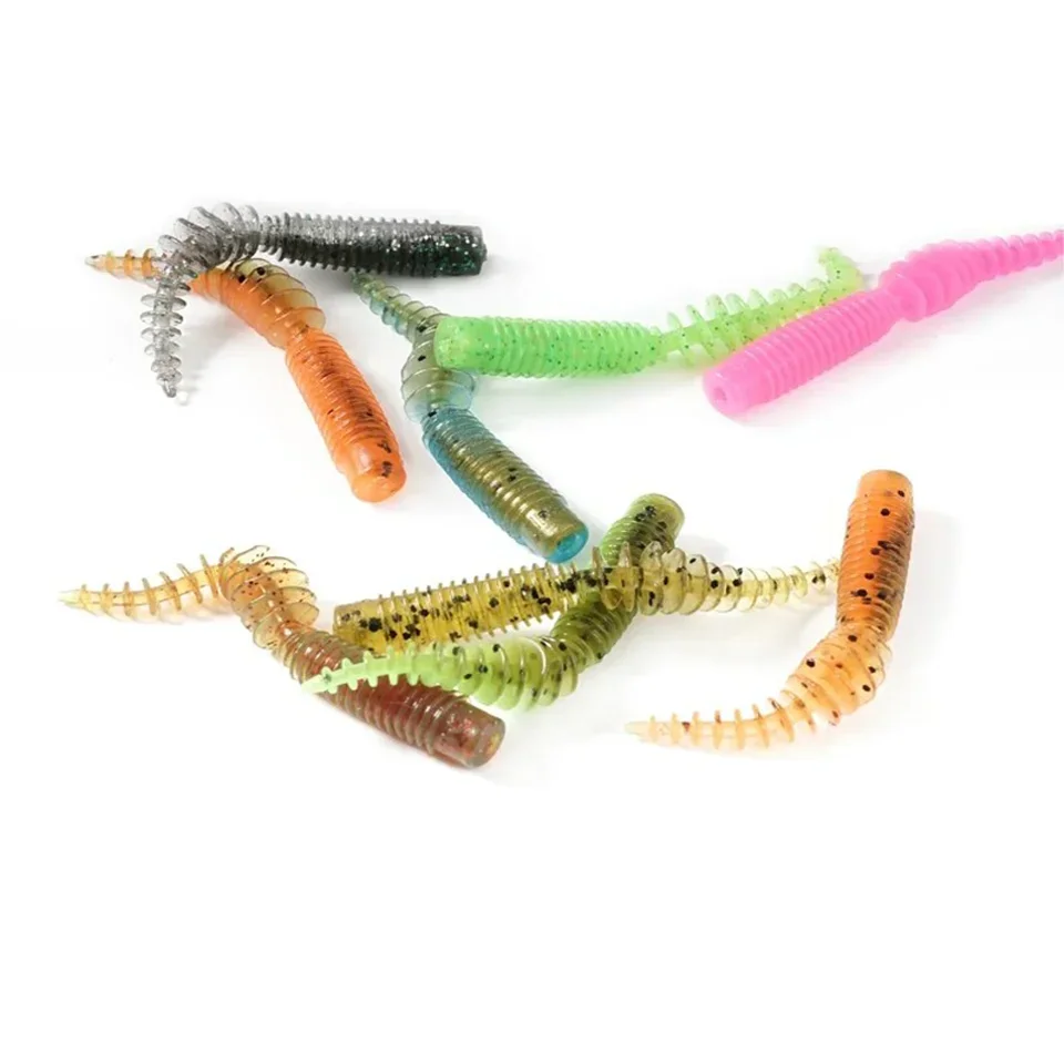 Fishing Soft Bait Worm 80mm/2g 10pcs/Lot Artificial Baits Fishing Wobblers Leurre Souple Lure Bass Perch Trout Lures